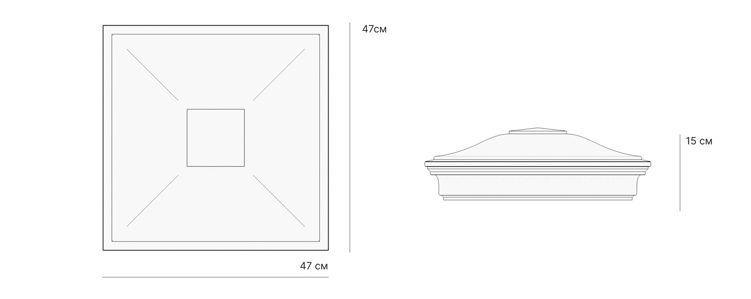 Колпак MONBLAN 385 x 385 на 1,5 кирпича под фонарь